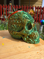 3d printed sugar skull planter